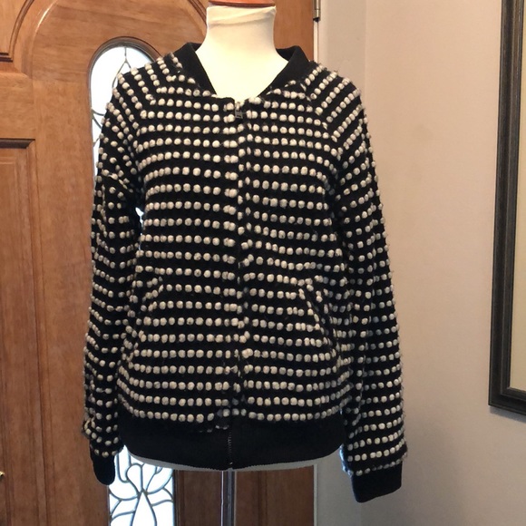 Cream And Black Polka Dot Women's Bomber Jacket